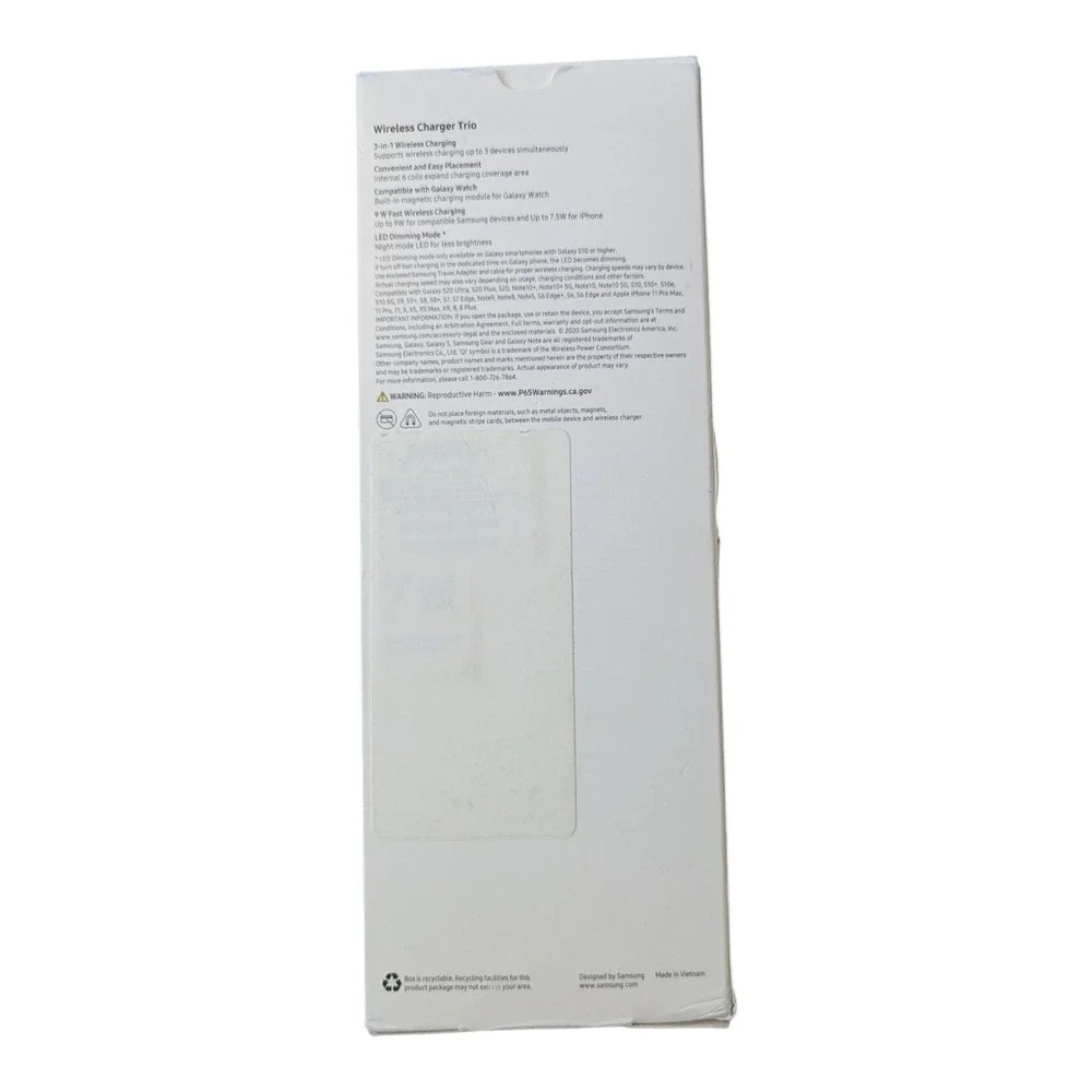 C7.O Samsung Wireless Charger Trio 3-in-1, 9W Fast Wireless Charging BLACK